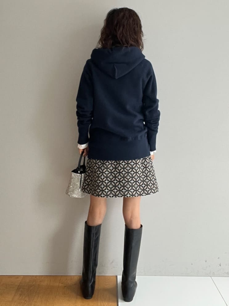 misaさんの「DRESSTERIOR｜デキシー吊裏毛ジップアップパーカ」を使ったコーディネート