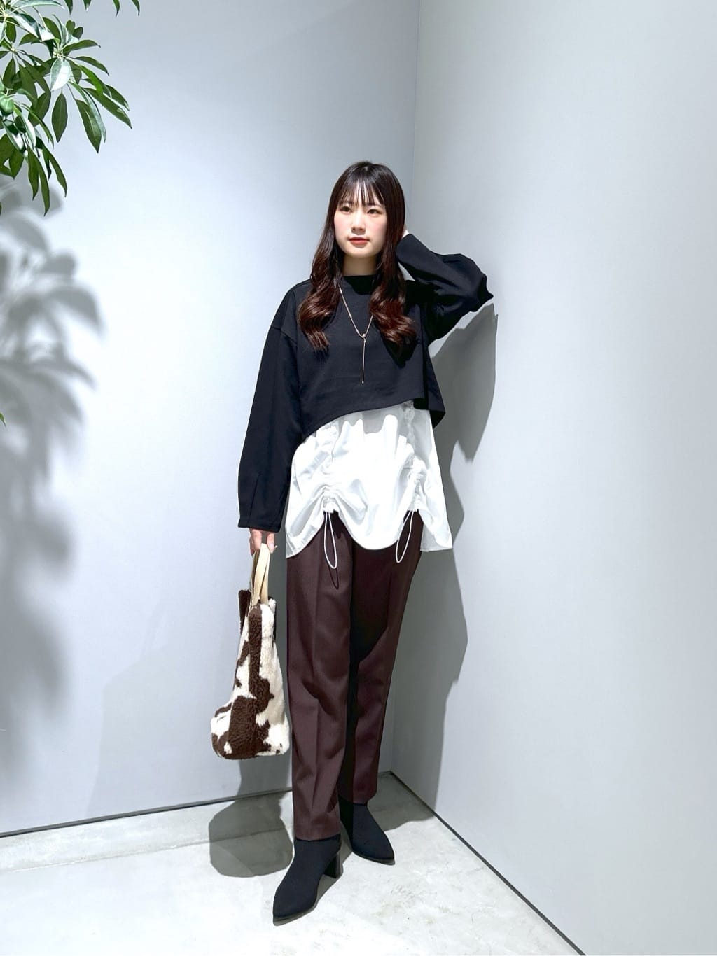 Renoさんの「INDIVI｜レイヤードダンボールスウェット」を使ったコーディネート