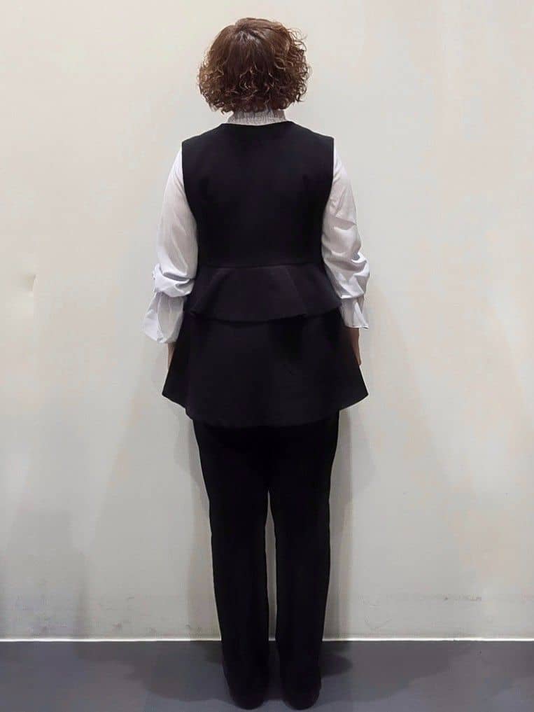 ゆきをさんの「OPAQUE.CLIP｜フリルペプラムジレ／セットアップ対応可【洗濯機洗い可】」を使ったコーディネート