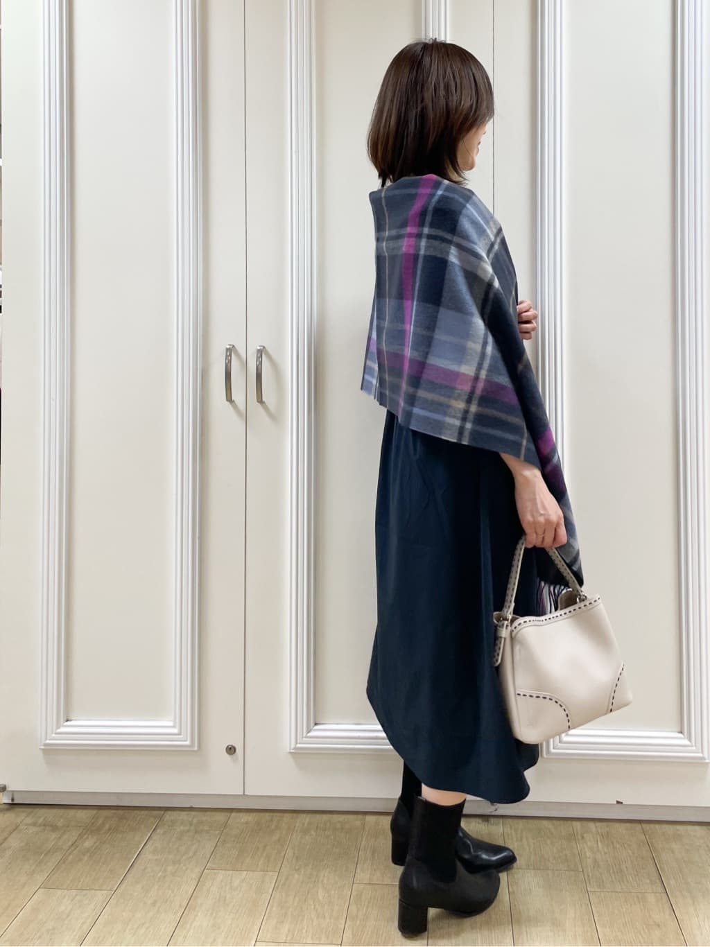 めいさんの「Reflect｜【一枚で着映える◎／セットアップ可】ニット&times;タフタドッキングワンピース」を使ったコーディネート
