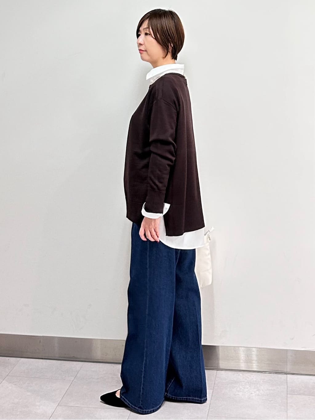 みなこさんの「UNTITLED｜【8色展開/体型カバー】魅せるタイムレスニット」を使ったコーディネート
