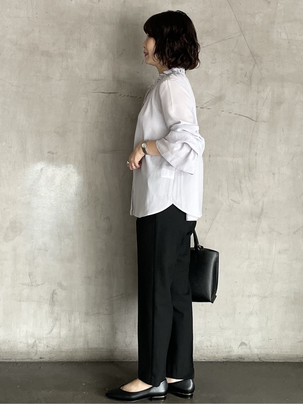 tomokoさんの「OPAQUE.CLIP｜フリルカラーブラウス【洗濯機OK】」を使ったコーディネート