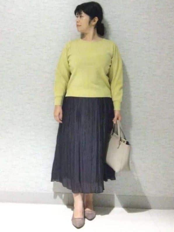 sakoさんの「Reflect｜【選べる6色／長く着られる◎】ボートネックニット」を使ったコーディネート