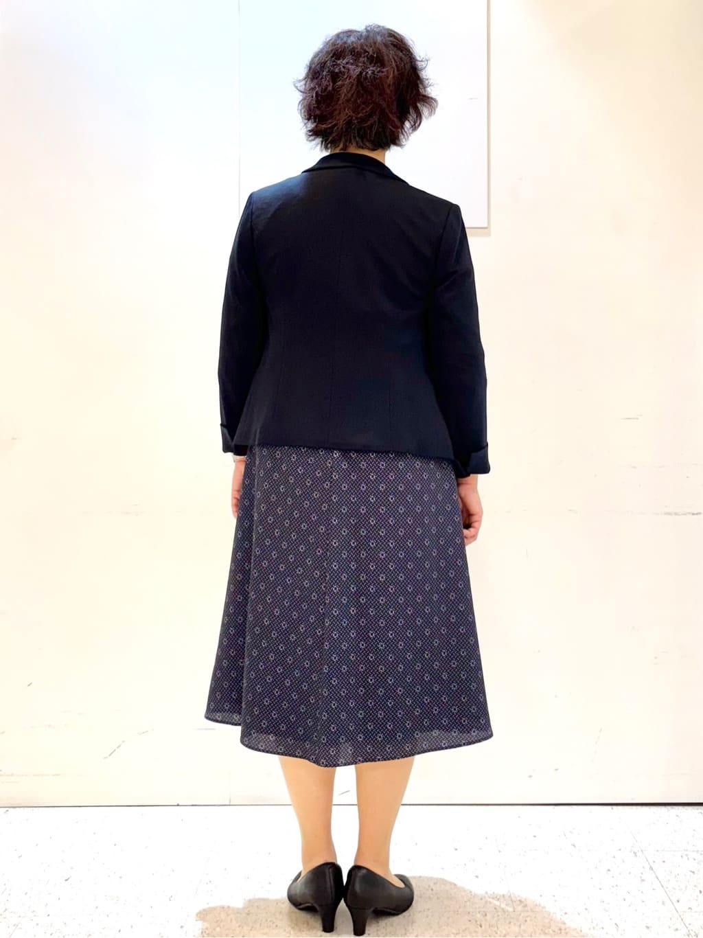 ヤスコさんの「Reflect｜【きちんと見え／通勤／セレモニーにおすすめ◎】ドット&times;ダイヤ柄ワンピース」を使ったコーディネート