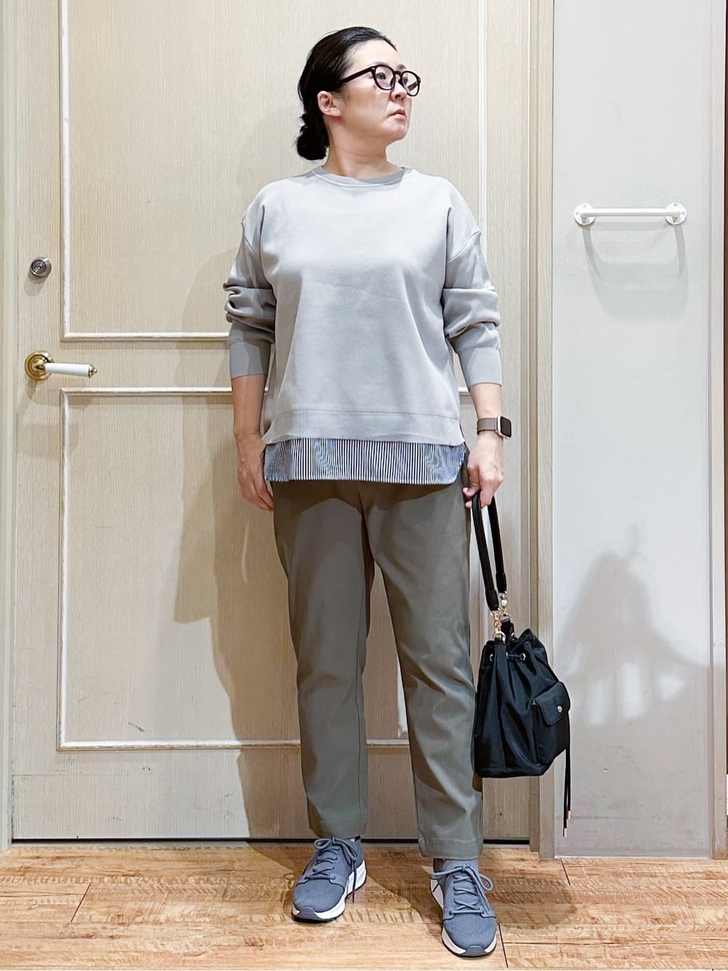 umeさんの「SHOO･LA･RUE｜【S-LL】こなれ感ある着こなしに デニムフーディーブルゾン」を使ったコーディネート