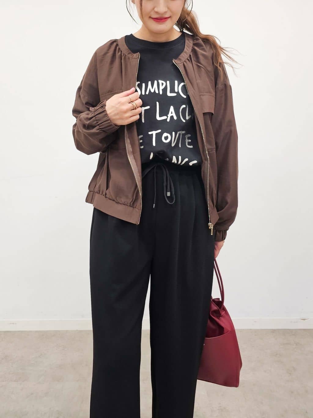 ゆゆさんの「SHOO･LA･RUE｜【S-LL】寒暖差のある時期に 大人上品なシアーブルゾン」を使ったコーディネート