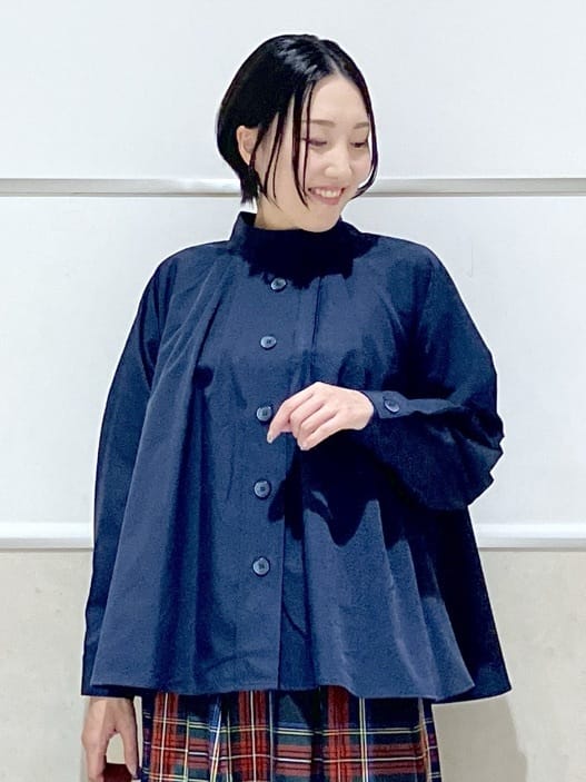 eriko さんの「Dessin｜【洗える】スタンドカラーAラインジャケット」を使ったコーディネート