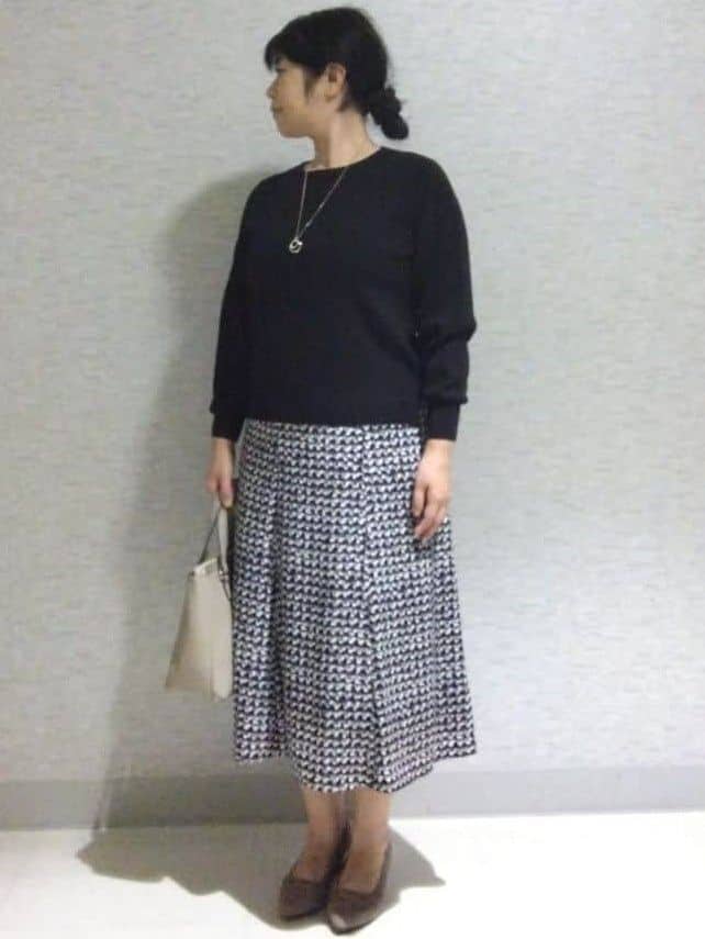sakoさんの「Reflect｜【選べる6色／長く着られる◎】ボートネックニット」を使ったコーディネート