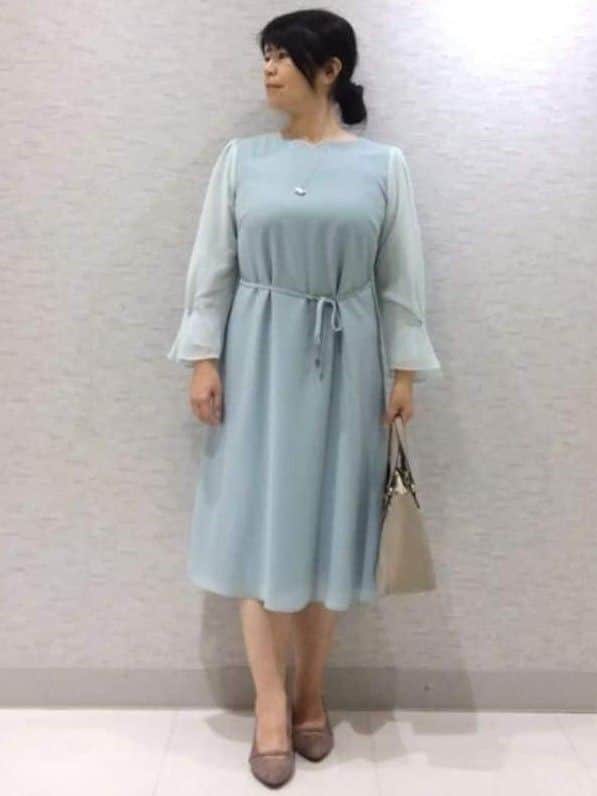 sakoさんの「Reflect｜【SS-4Lサイズ／付属リボン】スリーブデザインジョーゼットワンピース」を使ったコーディネート