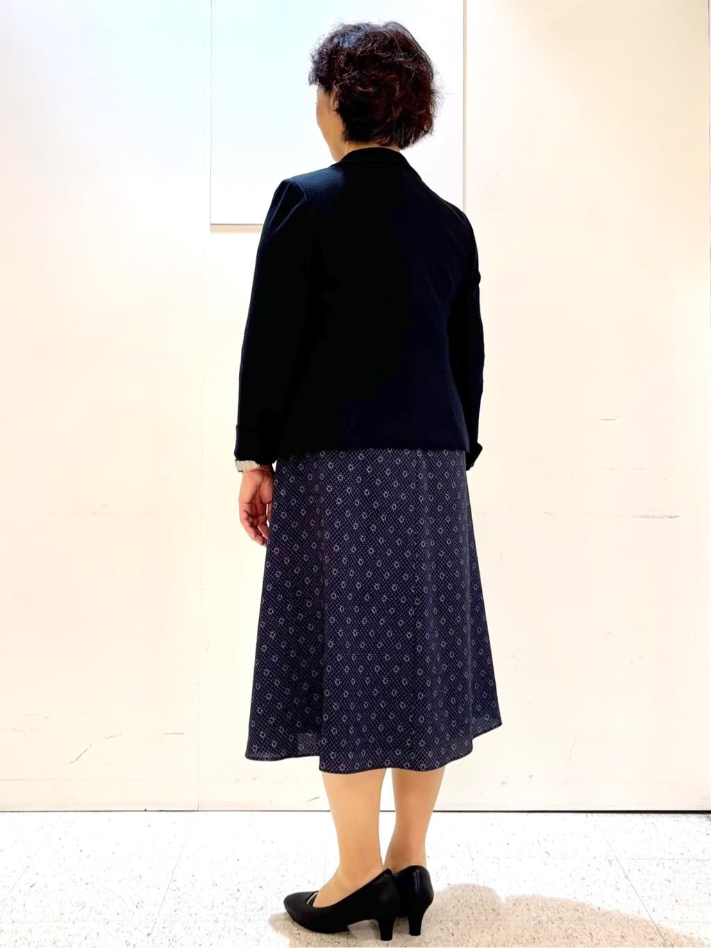 ヤスコさんの「Reflect｜【きちんと見え／通勤／セレモニーにおすすめ◎】ドット&times;ダイヤ柄ワンピース」を使ったコーディネート