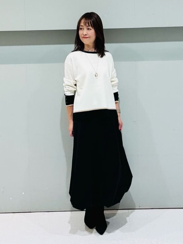 makiさんの「UNTITLED｜【アンサンブル可/洗える】ウールミラノリブニット」を使ったコーディネート