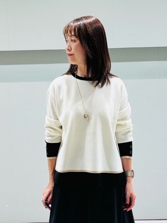 makiさんの「UNTITLED｜【アンサンブル可/洗える】ウールミラノリブニット」を使ったコーディネート
