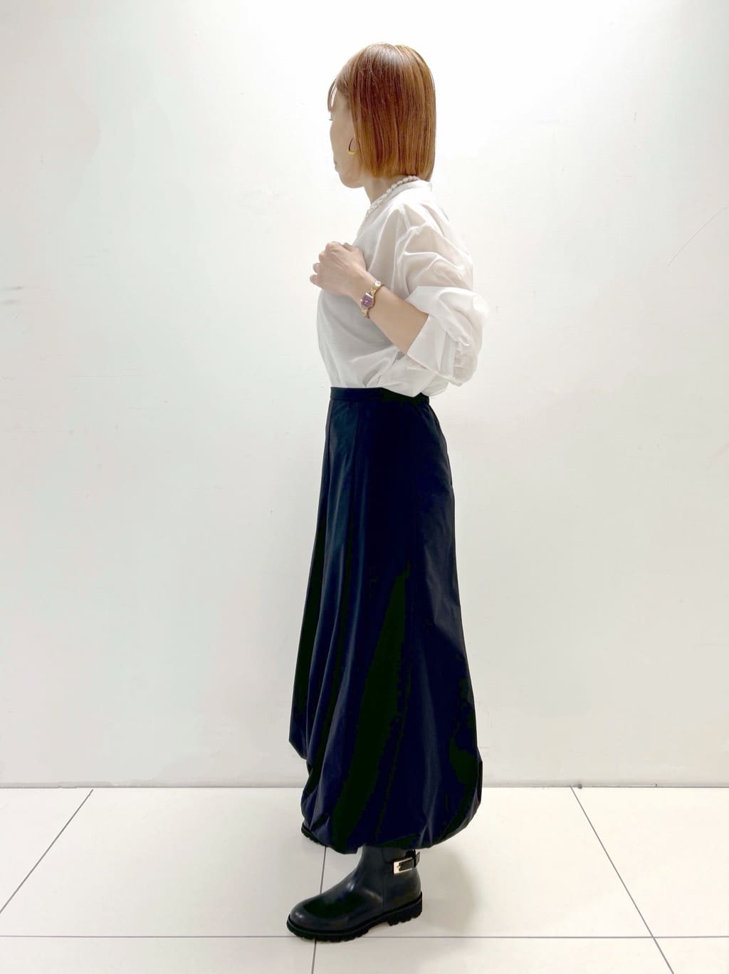 hacoさんの「UNTITLED｜【ストレッチ素材/撥水加工】バルーンスカート」を使ったコーディネート