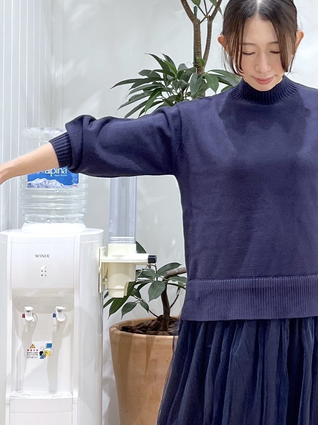 canaさんの「Dessin｜【洗える】ニットチュールドッキングワンピース」を使ったコーディネート