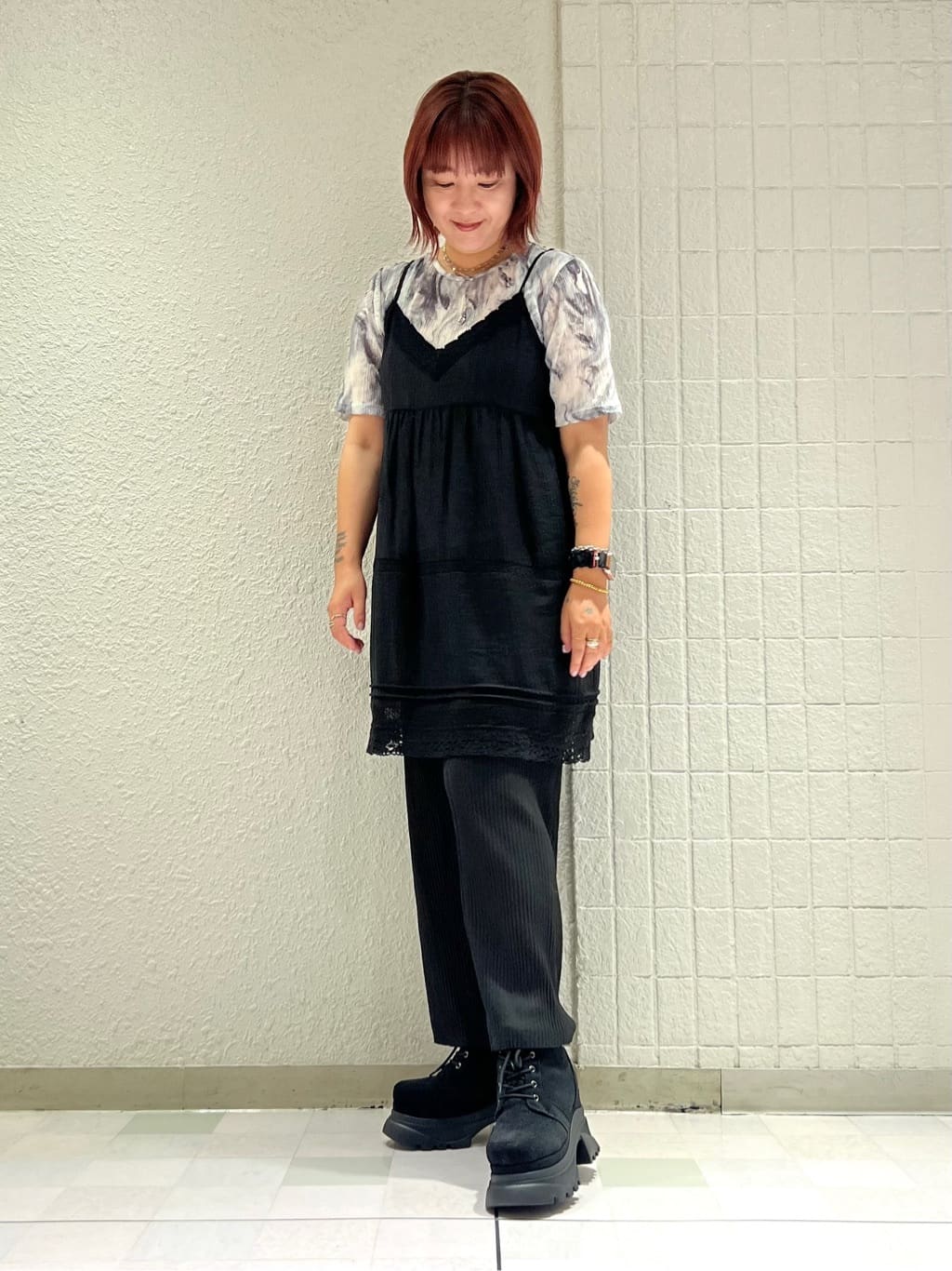 TAKAさんの「ESPERANZA｜レースアップバックル厚底ブーツ」を使ったコーディネート