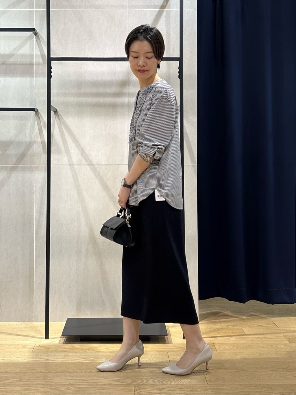 kanaeさんの「INDIVI｜【洗える】胸元タックフリル長袖ブラウス」を使ったコーディネート