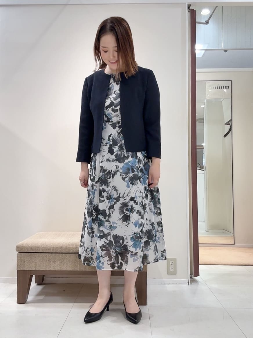 YUIさんの「UNTITLED｜【短丈/日本製】カラミ風メッシュ ノーカラージャケット」を使ったコーディネート