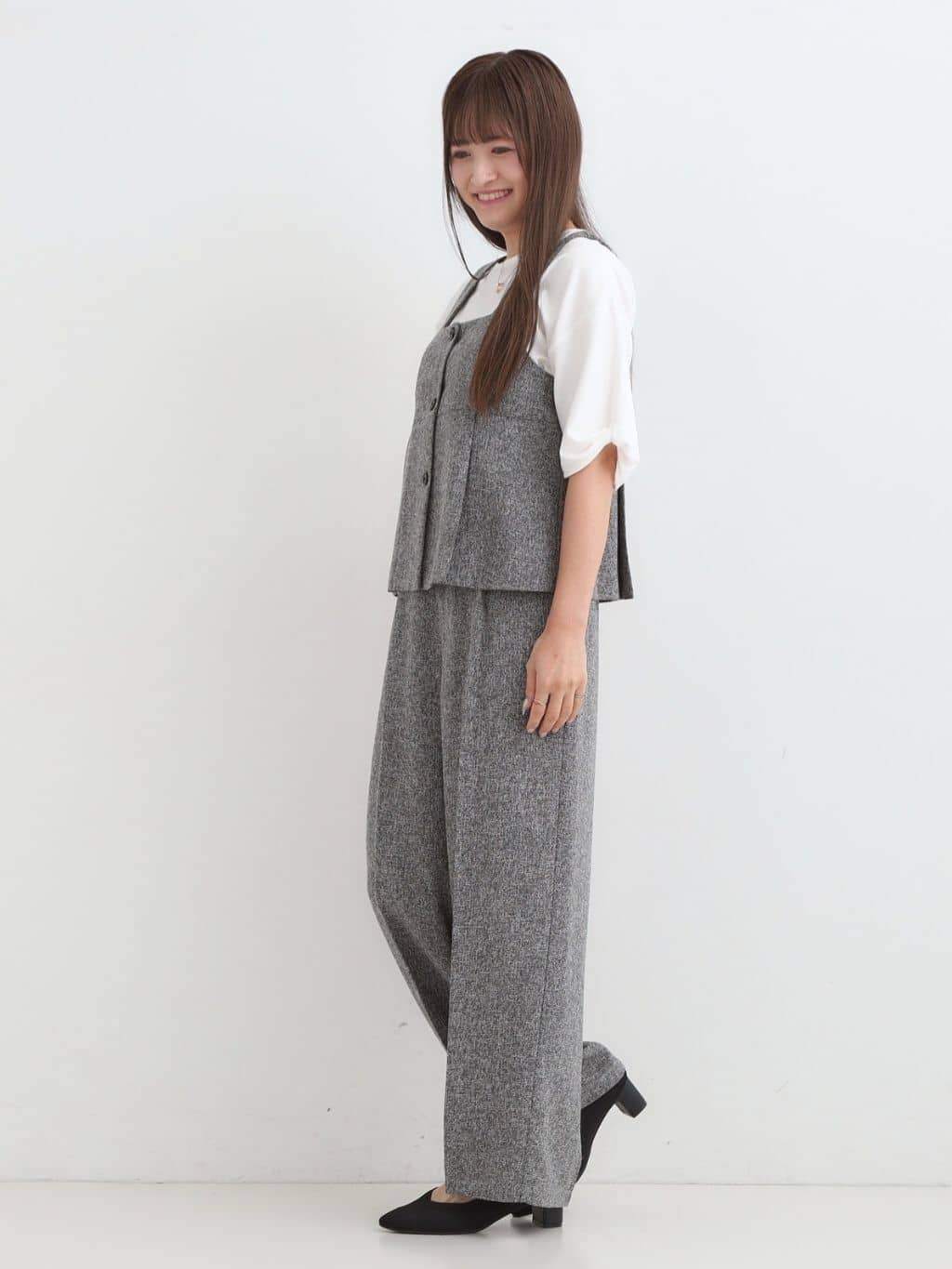 ゆゆさんの「SHOO･LA･RUE｜【2点セット】着るだけで決まる クラシカルなツイード調セットアップ」を使ったコーディネート