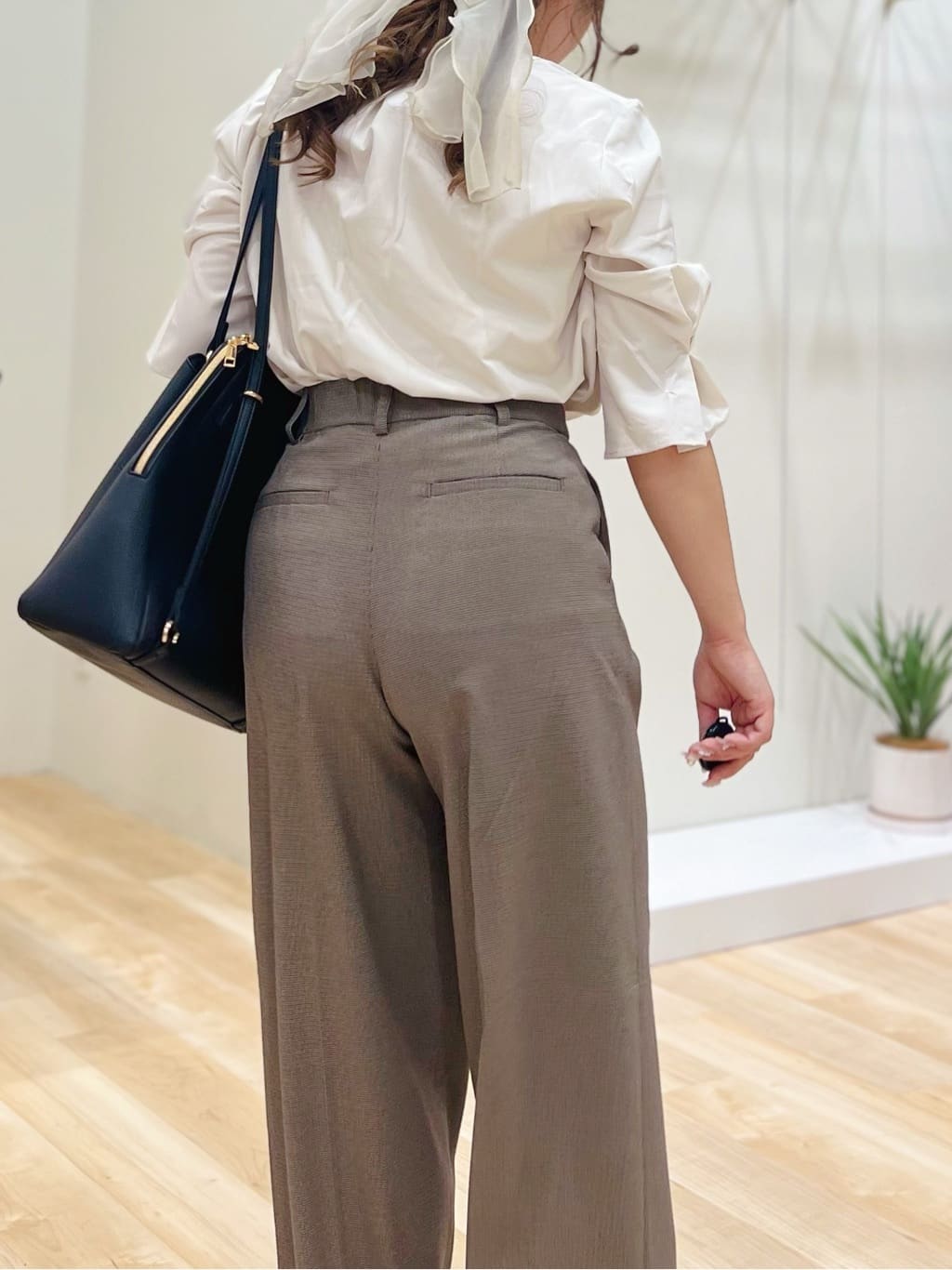 みことさんの「grove｜【洗える】毎日履きたいチェックワイドパンツ」を使ったコーディネート