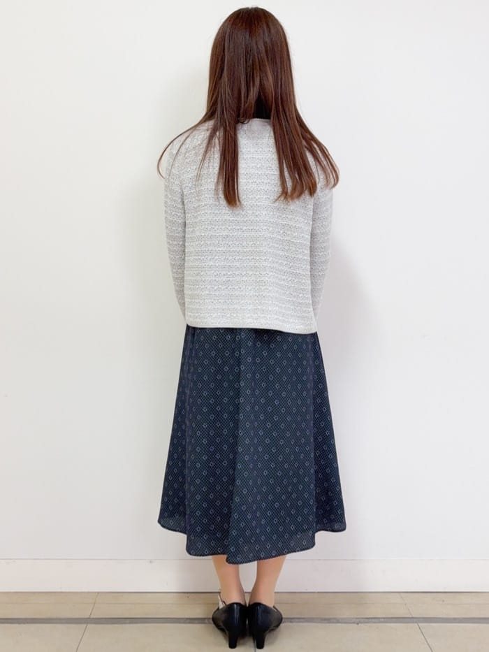 ハルさんの「Reflect｜【きちんと見え／通勤／セレモニーにおすすめ◎】ドット&times;ダイヤ柄ワンピース」を使ったコーディネート