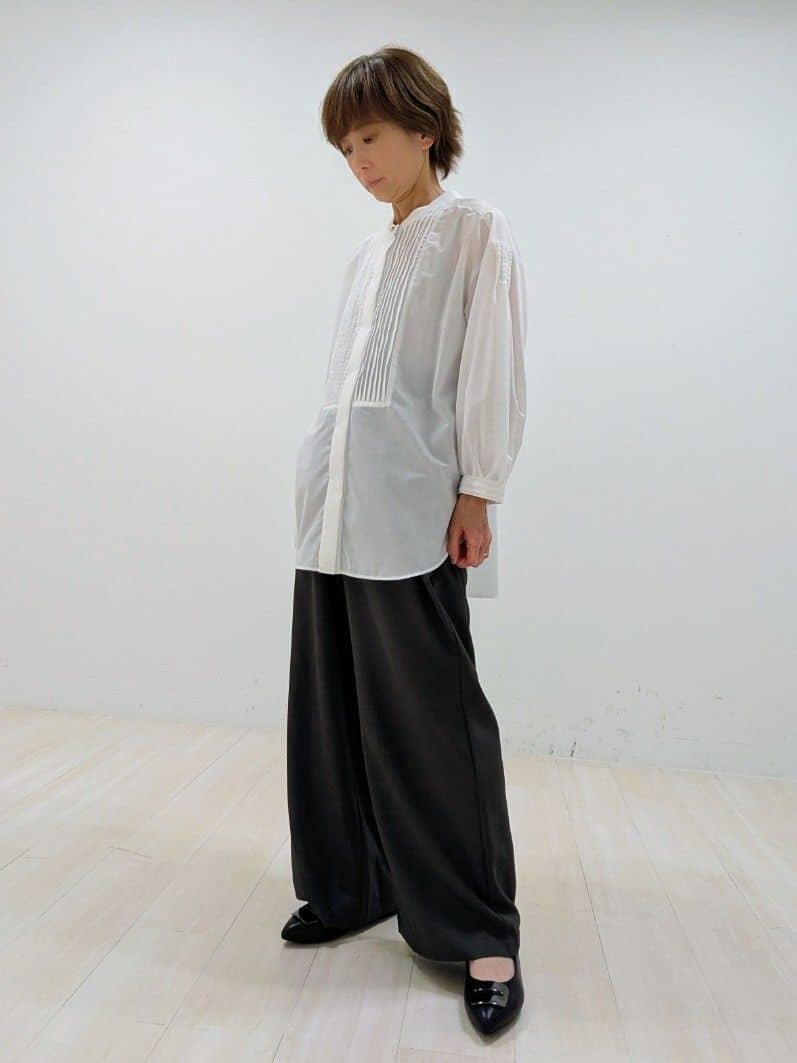 nishiさんの「Reflect｜【ウエスト総ゴム／セットアップ／単品使いOK◎】ベスト＋ストレートパンツセット」を使ったコーディネート