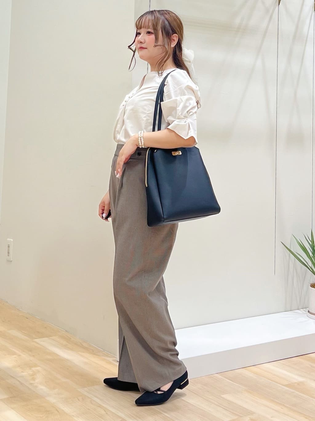 みことさんの「grove｜【洗える】毎日履きたいチェックワイドパンツ」を使ったコーディネート