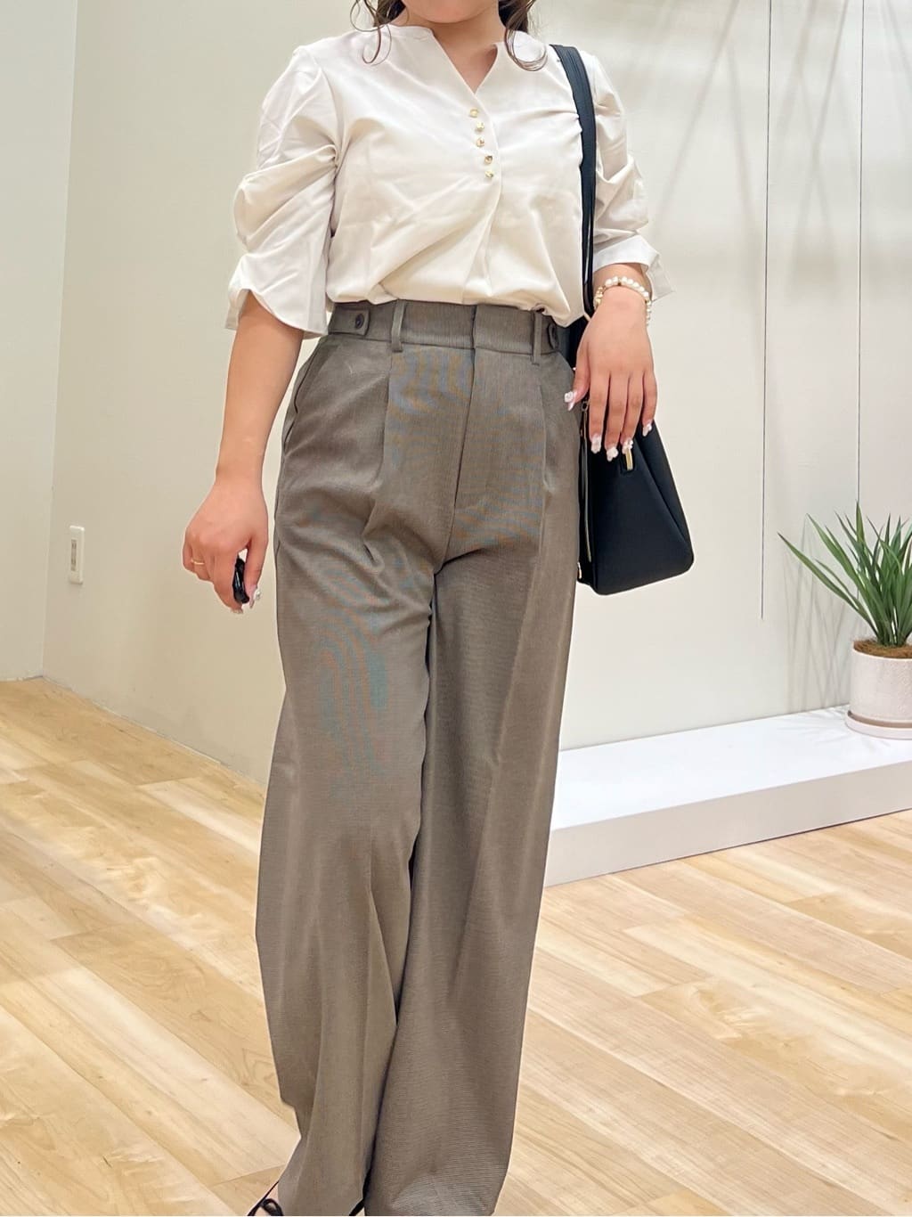 みことさんの「grove｜【洗える】毎日履きたいチェックワイドパンツ」を使ったコーディネート