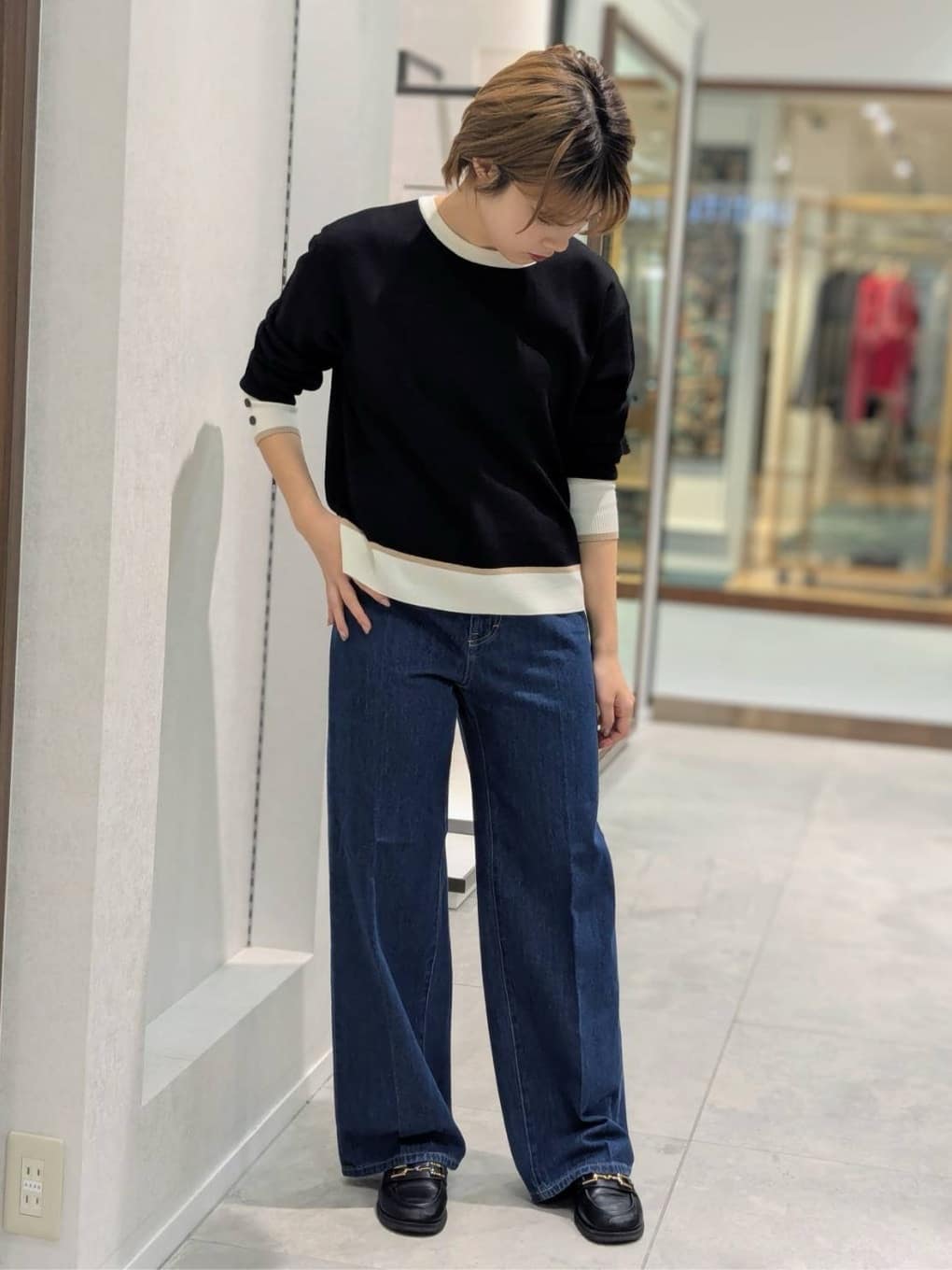 nonoさんの「UNTITLED｜【アンサンブル可/洗える】ウールミラノリブニット」を使ったコーディネート