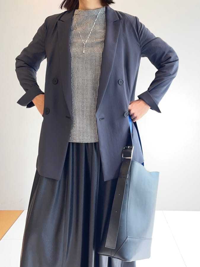 murayamaさんの「INDIVI｜【軽く羽織れる！】ダブルジャケット」を使ったコーディネート