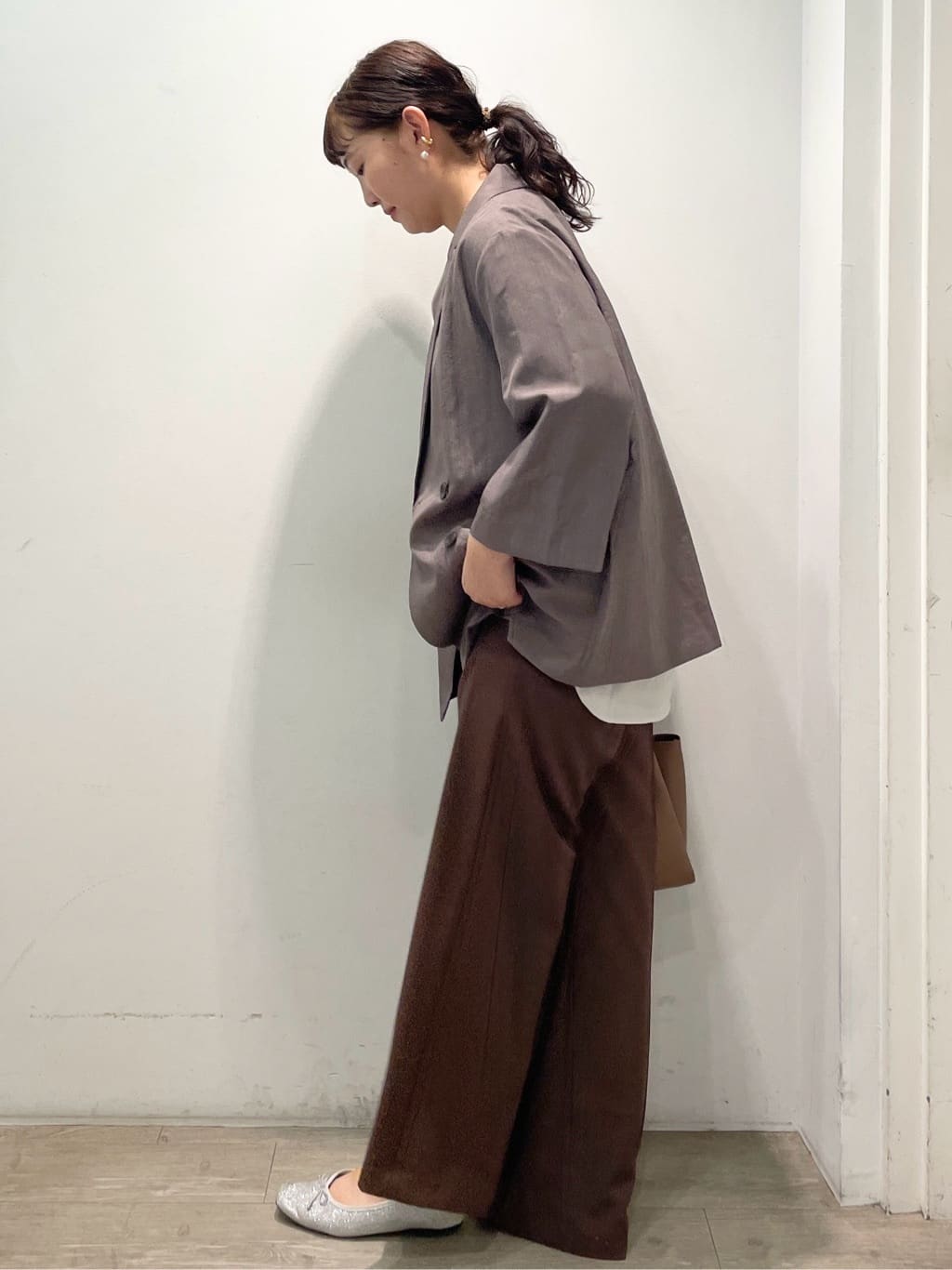 sumicaさんの「OPAQUE.CLIP｜リネンライクダブルジャケット【洗える】」を使ったコーディネート