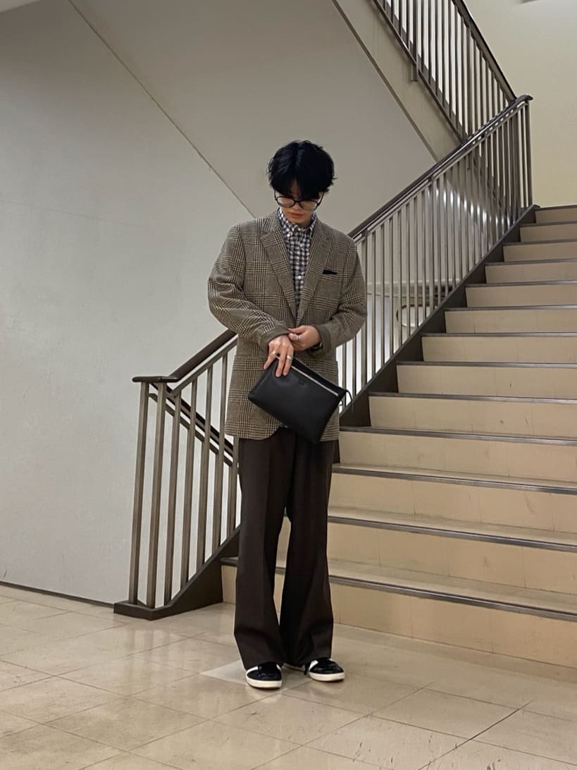 キムラさんの「TAKEO KIKUCHI｜チェックボーラーガーゼシャツ」を使ったコーディネート