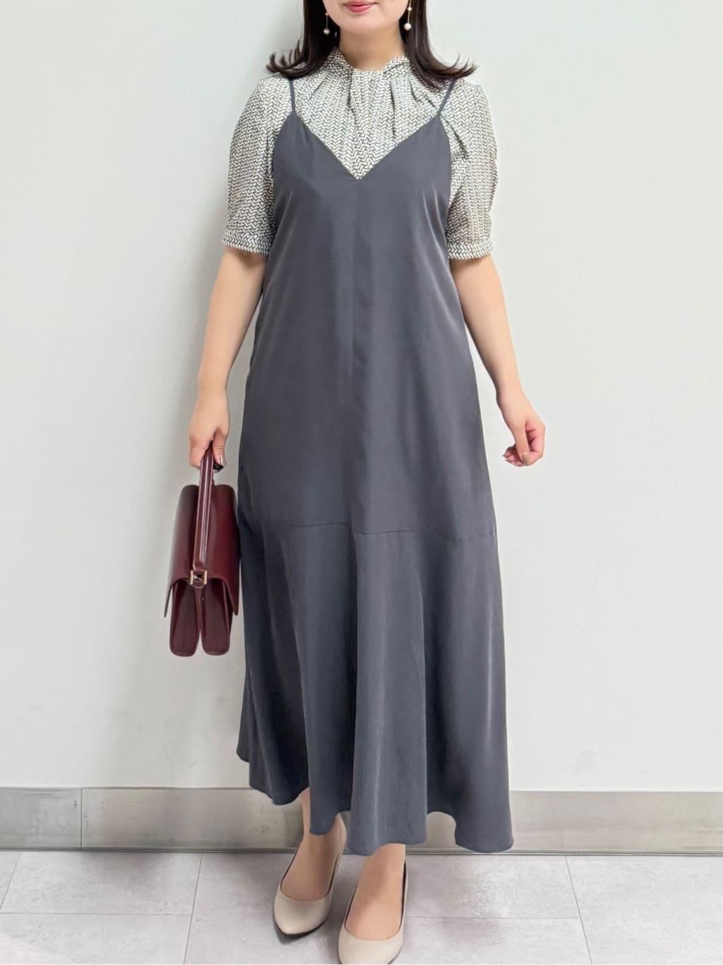 いくみさんの「UNTITLED｜【洗える/肩紐調節可能】パウダーキャミワンピース」を使ったコーディネート