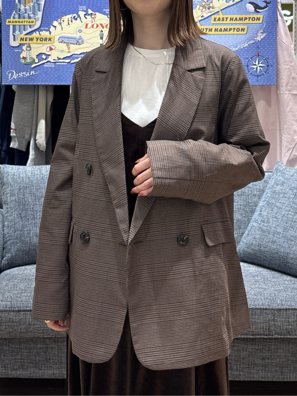 risaさんの「Dessin｜【洗える】ダブルブレストジャケット」を使ったコーディネート