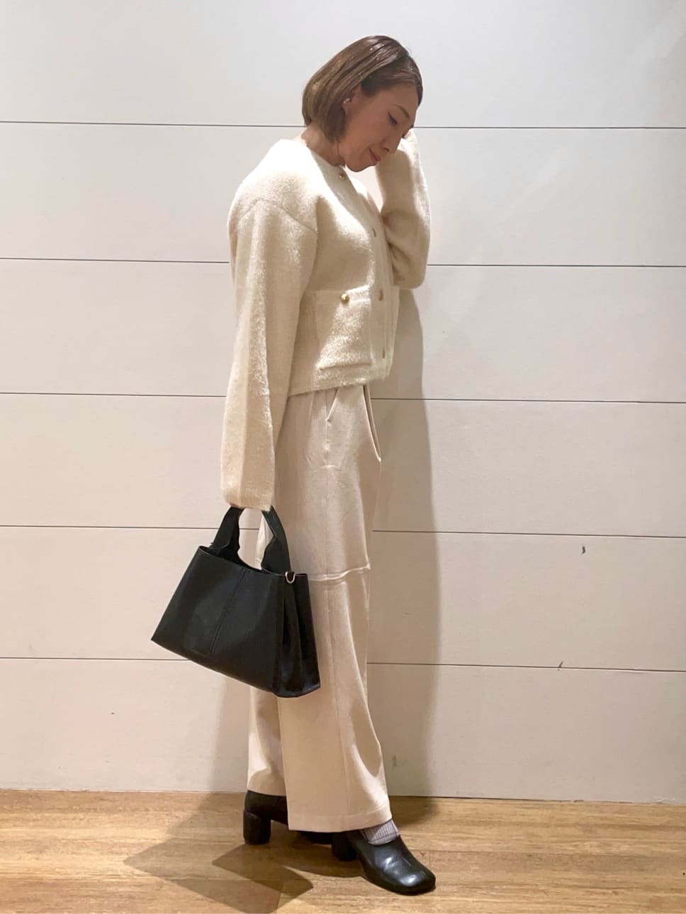 Ryoさんの「THE SHOP TK｜【着丈選べる/XS～XLサイズ】あったか裏起毛ワイドパンツ」を使ったコーディネート