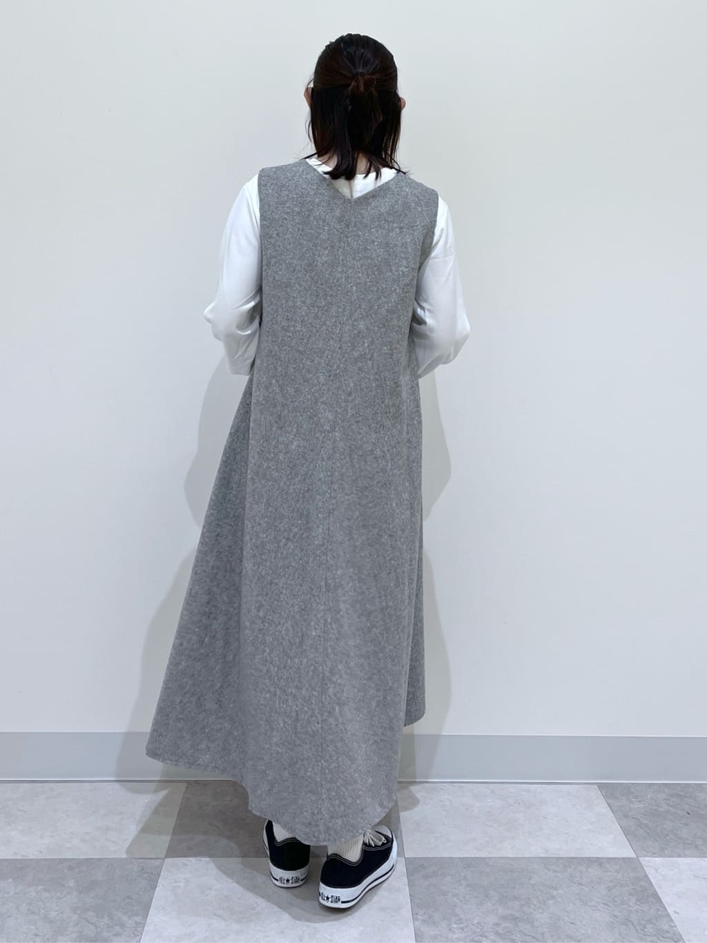 canaさんの「Dessin｜【洗える】Vネックジャンパースカート」を使ったコーディネート