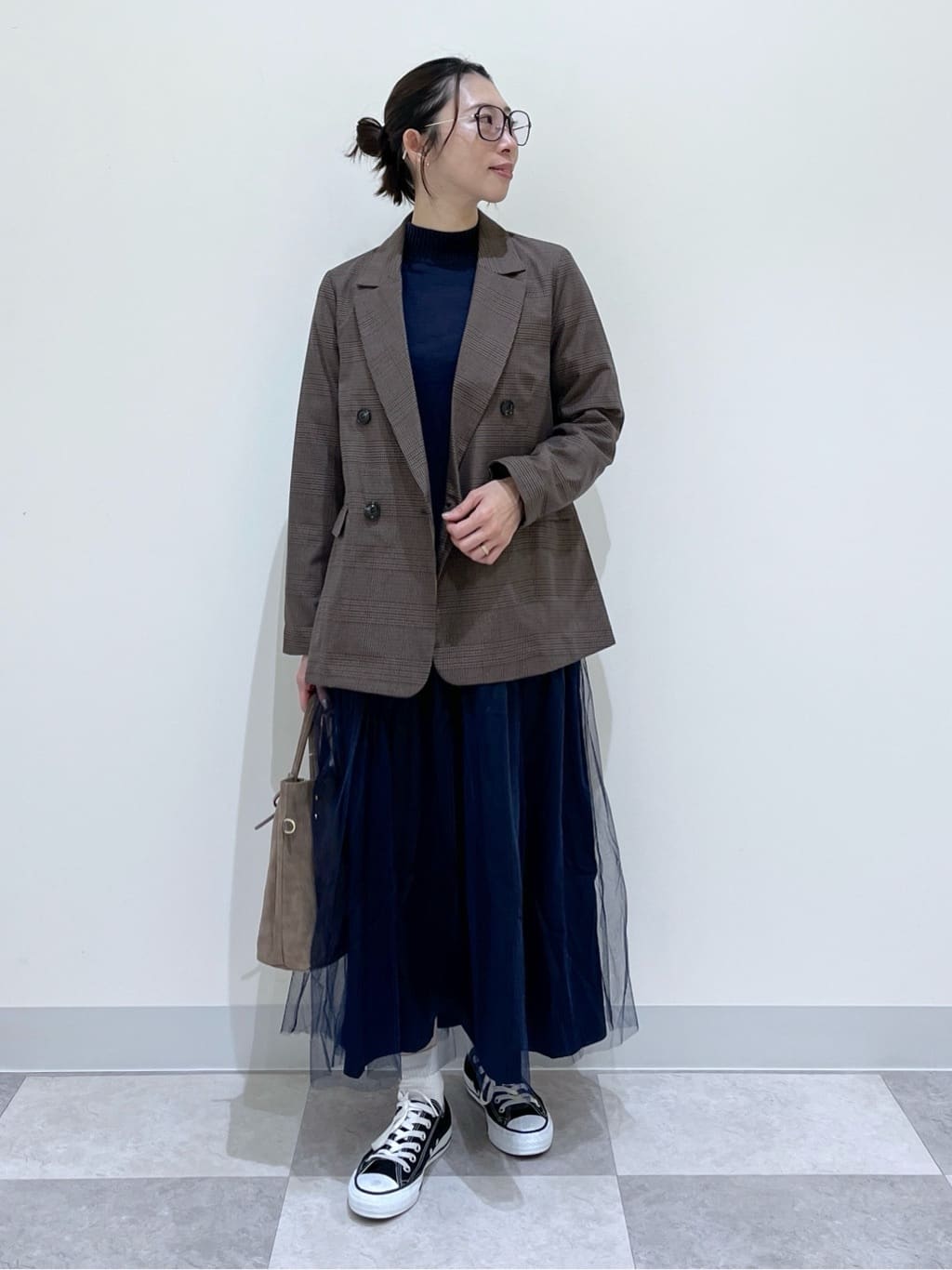 canaさんの「Dessin｜【洗える】ニットチュールドッキングワンピース」を使ったコーディネート