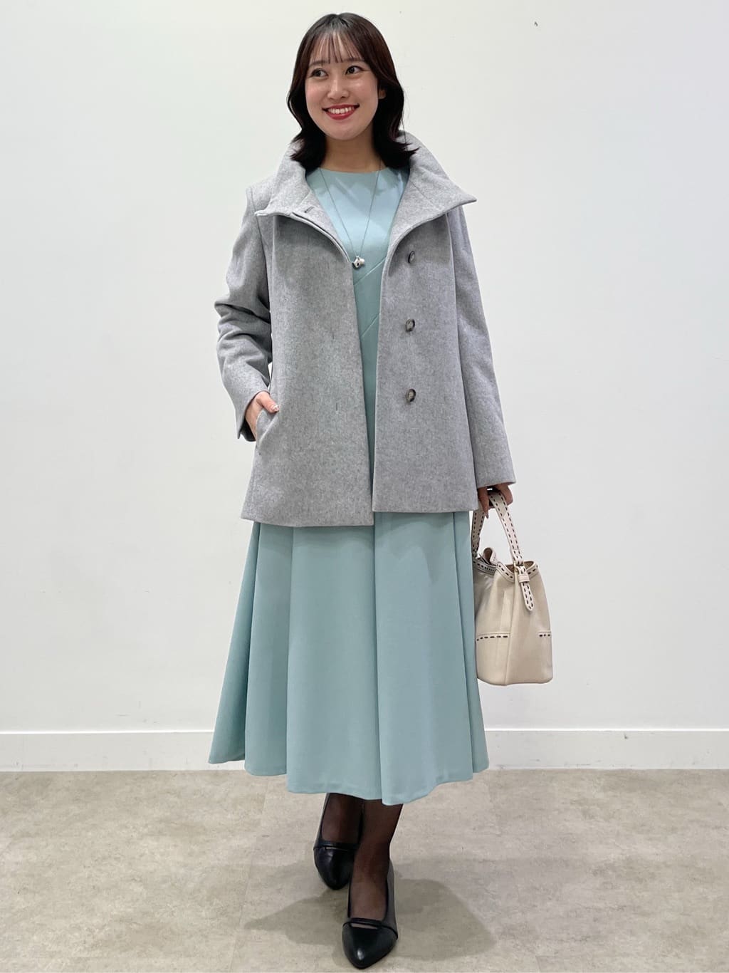 yukariさんの「Reflect｜【SS-4Lサイズ／衿が顔に当たらない◎】スタンドネックミドルコート」を使ったコーディネート