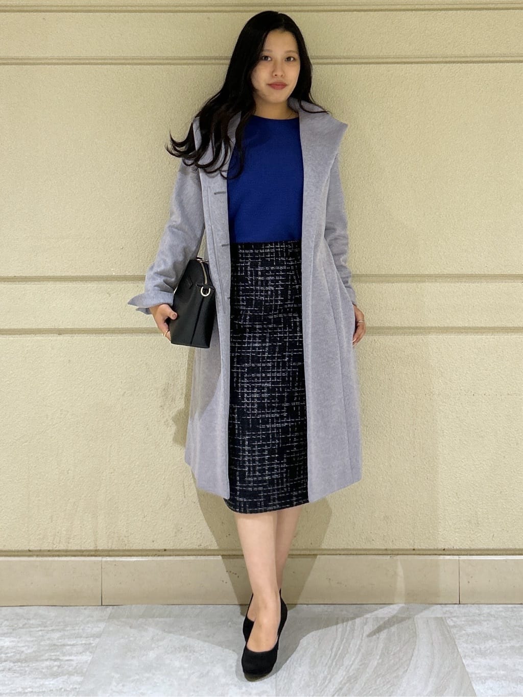 Momokaさんの「COUP DE CHANCE｜【カシミヤ混／日本製】Iラインスタンドウィングカラーコート」を使ったコーディネート