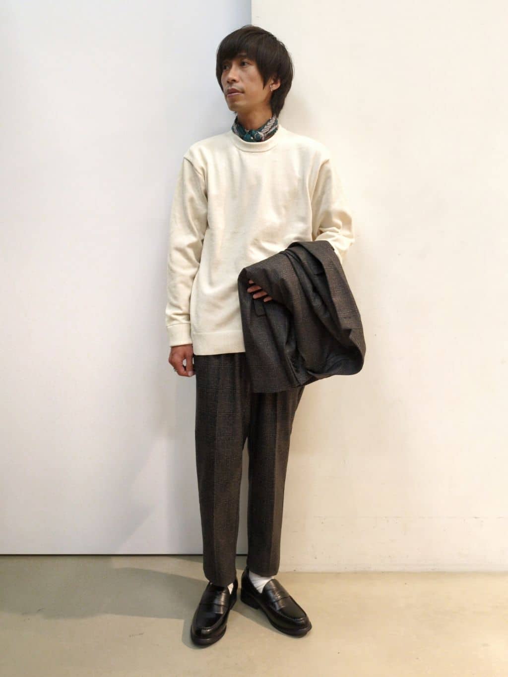 takeさんの「THE SHOP TK｜起毛TRジャージジャケット 【洗濯機OK／ストレッチ／セットアップ可】」を使ったコーディネート