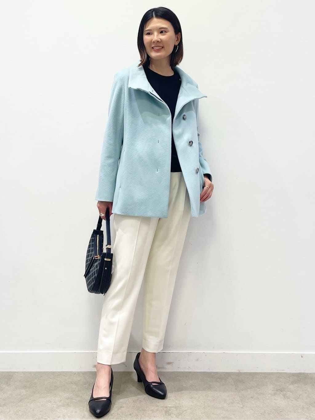 あやたかさんの「Reflect｜【SS-4Lサイズ／衿が顔に当たらない◎】スタンドネックミドルコート」を使ったコーディネート