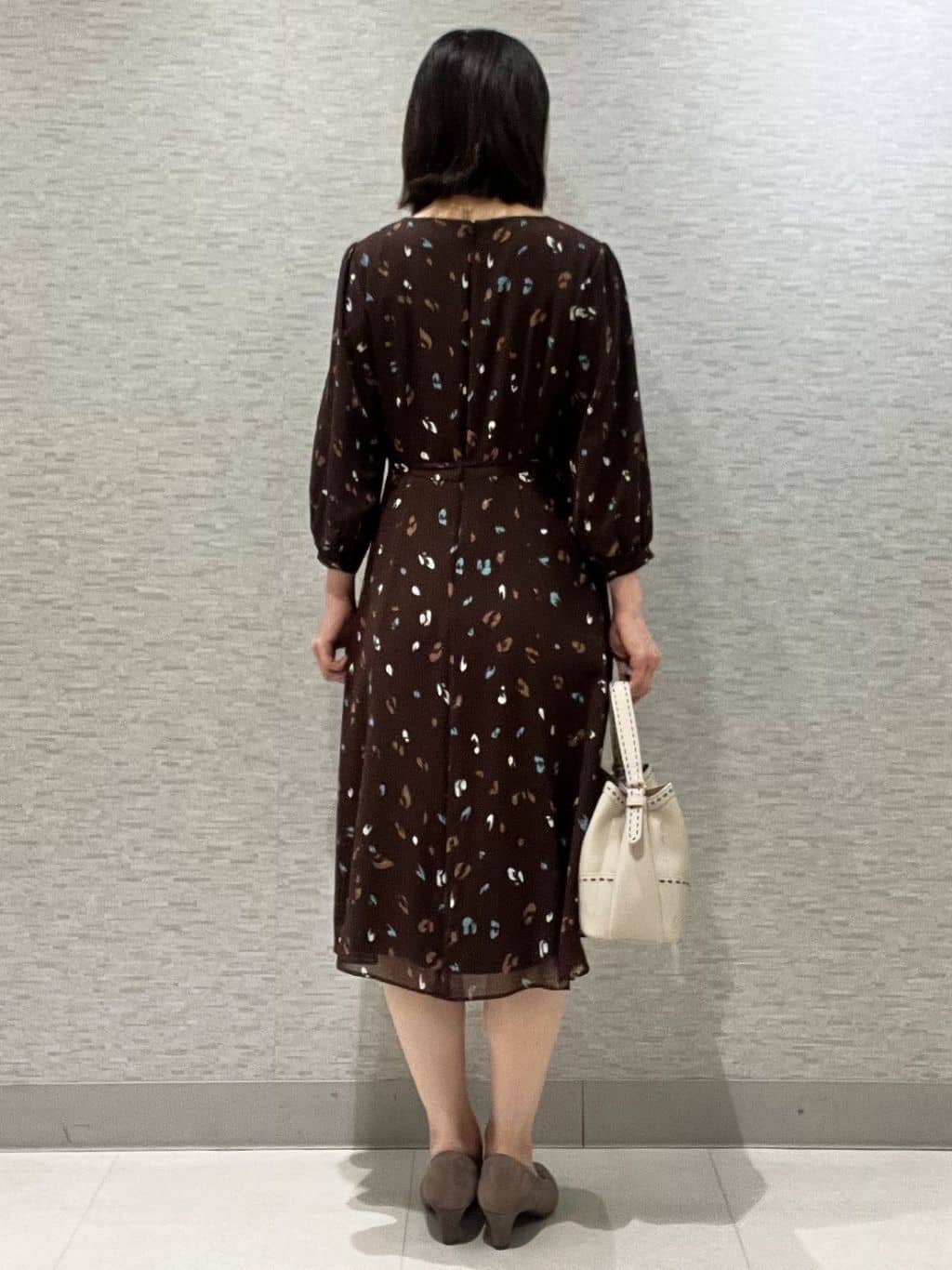 marikoさんの「Reflect｜【ウエストリボン付き】フレアプリントワンピース」を使ったコーディネート