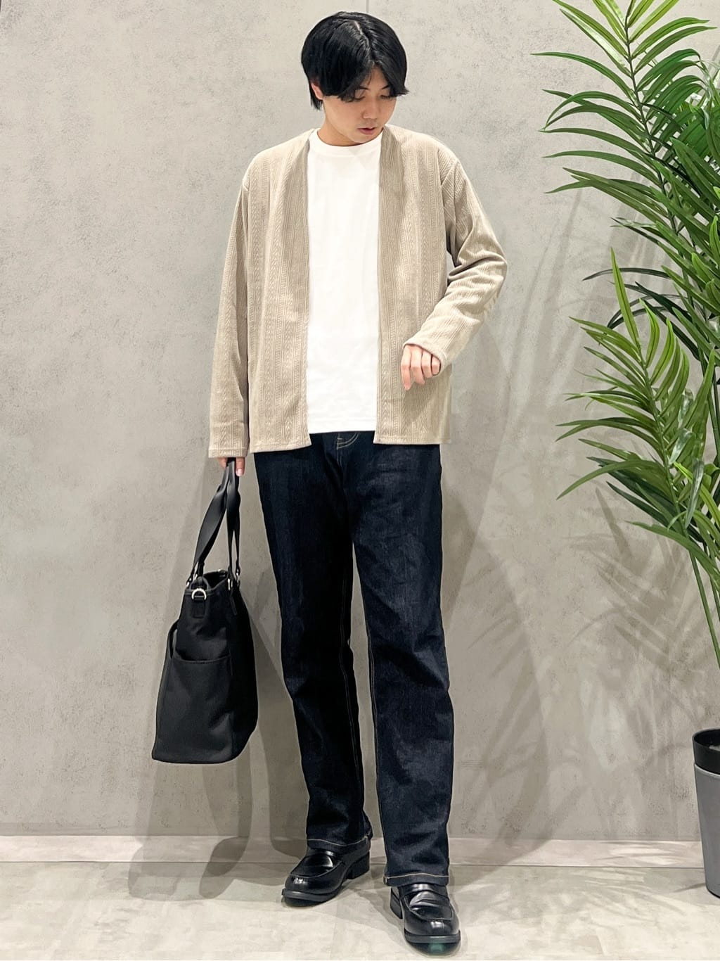 SHI-MAさんの「THE SHOP TK｜【セットでお買い得！】モールニットカーディガン＋長袖Tシャツ　洗濯機OK/吸水速乾・毛玉になりにくい」を使ったコーディネート