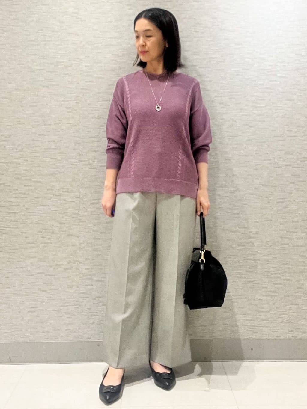 marikoさんの「Reflect｜【パンツ合わせにぴったり◎】ゆったりオフボディニット」を使ったコーディネート