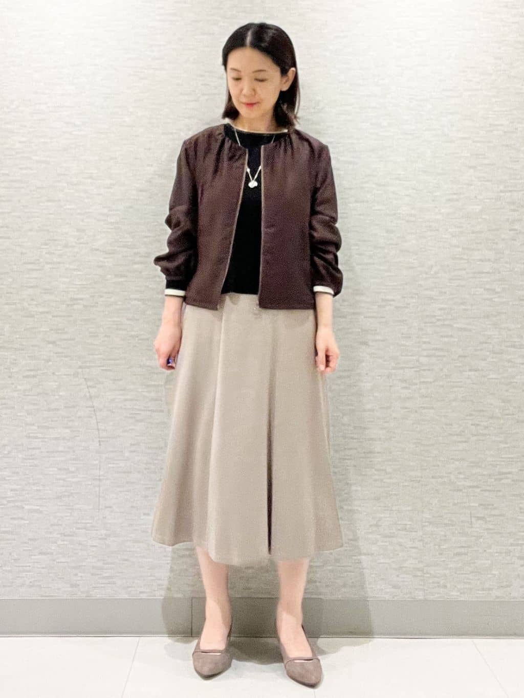 marikoさんの「Reflect｜【ライトアウター／ゆったり羽織れる／気軽な羽織りに◎】ライトブルゾン」を使ったコーディネート