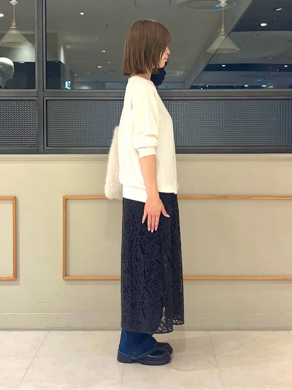 kumiさんの「INDIVI｜【洗える／体型カバー】美シルエットニット」を使ったコーディネート