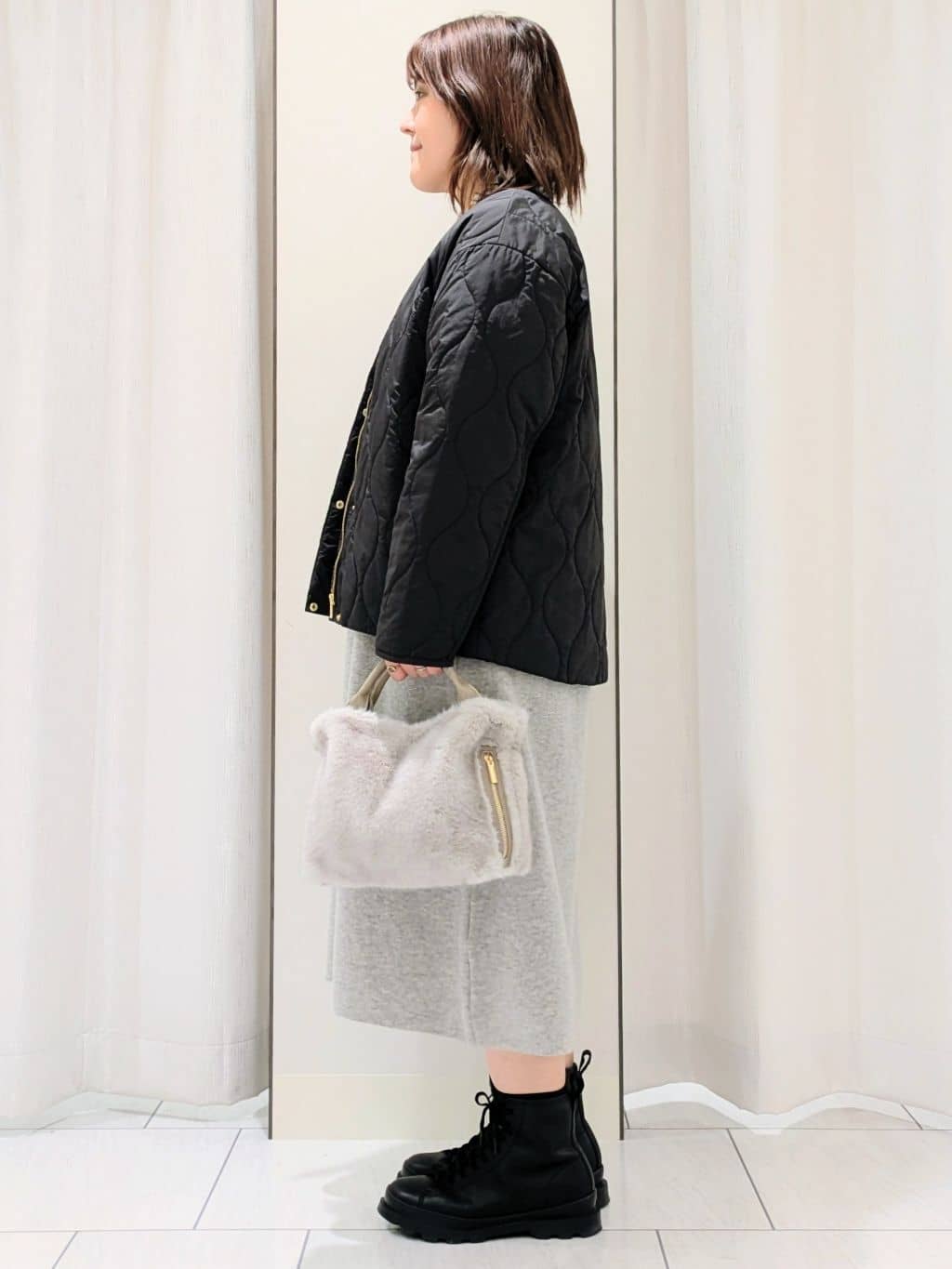 Onumaさんの「UNTITLED｜【ロング丈/ゆったりシルエット】テントライン ニットワンピース」を使ったコーディネート