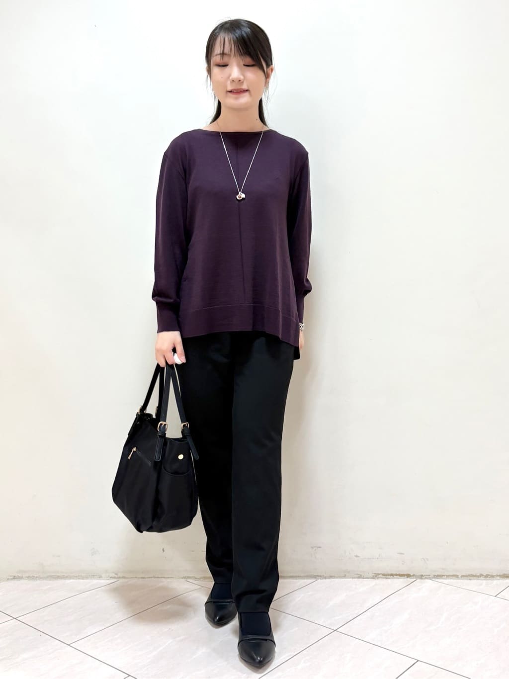 mikiさんの「Reflect｜【ちくちくしない／アンサンブル可／通勤におすすめ◎】オフボディニット」を使ったコーディネート