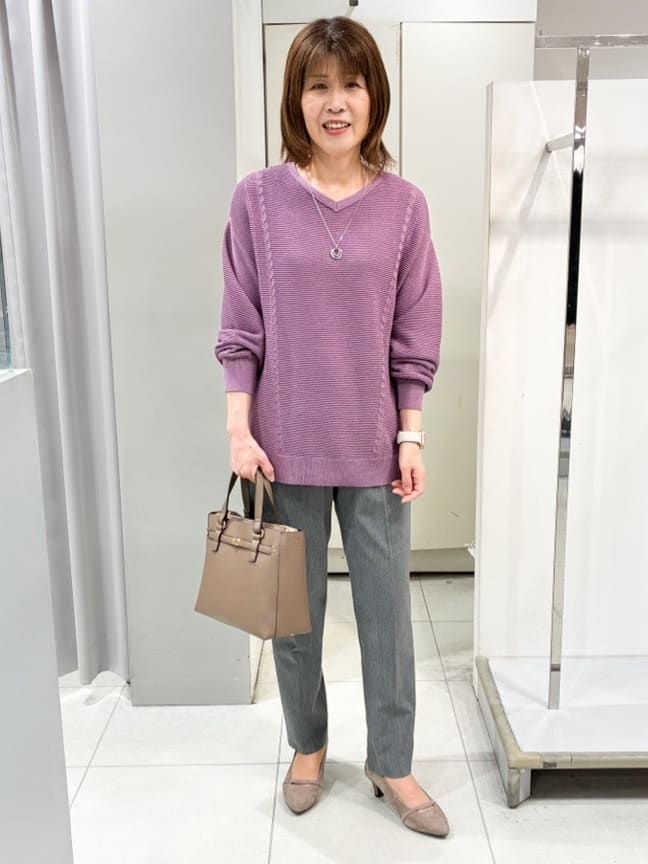 たみちゃんさんの「Reflect｜【パンツ合わせにぴったり◎】ゆったりオフボディニット」を使ったコーディネート