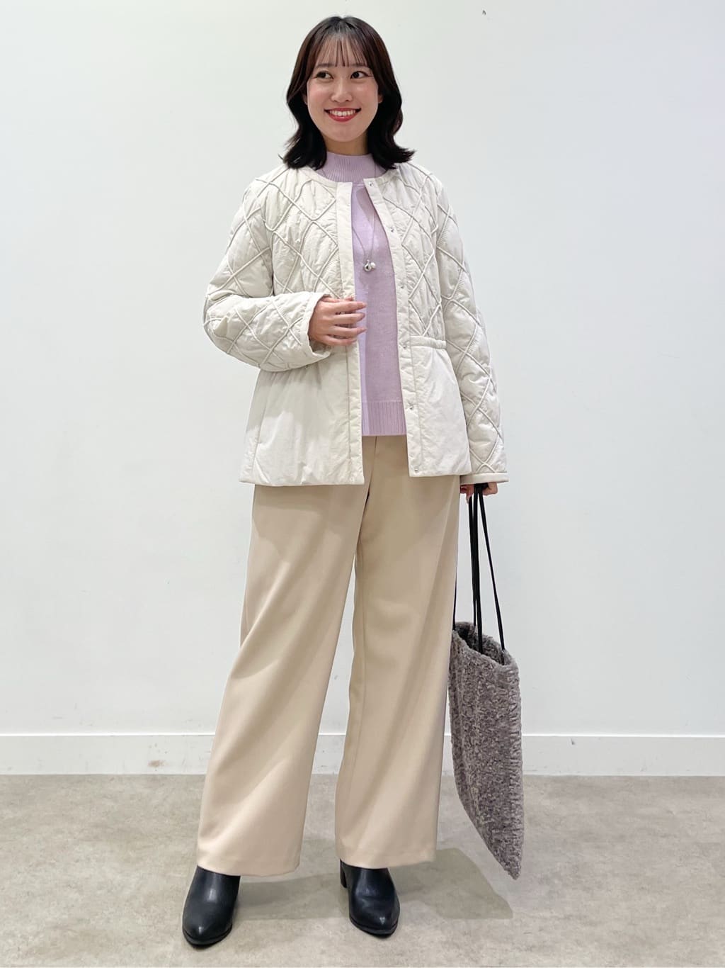 yukariさんの「Reflect｜【気軽な羽織に◎】中綿キルティングショートコート」を使ったコーディネート