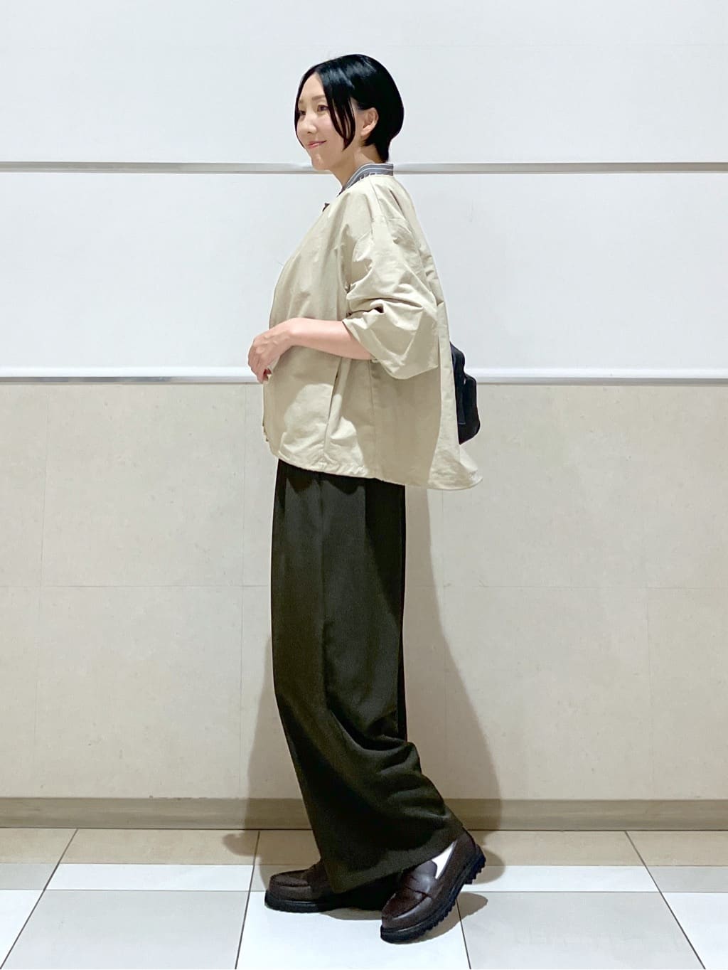 eriko さんの「Dessin｜【セットアップ可・洗える】ダブルタックワイドパンツ」を使ったコーディネート